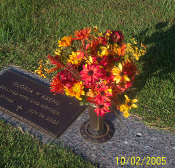 Flowers on Dodie's Grave