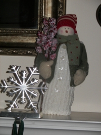 Snowman on my Mantle