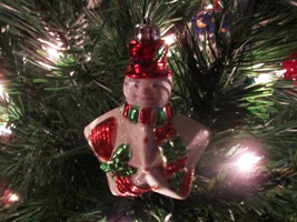 Snowman Ornaments on tree