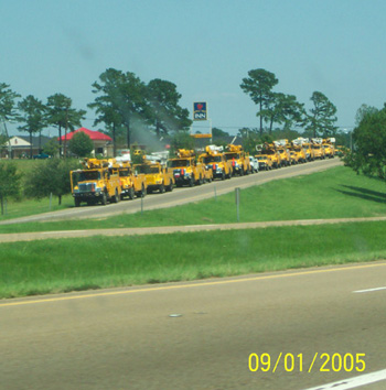 Power Company Trucks coming to Help