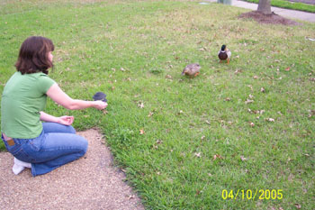 Stacy Feeding the Ducks