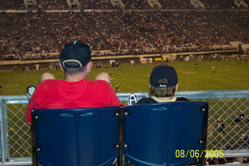 Terry and Zack enjoying the game