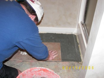 Laying tile