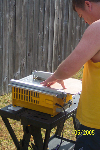 Wet Saw action in the backyard