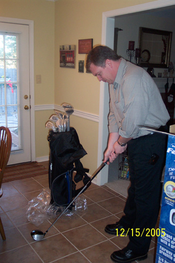 Tim practicing in the kitchen!